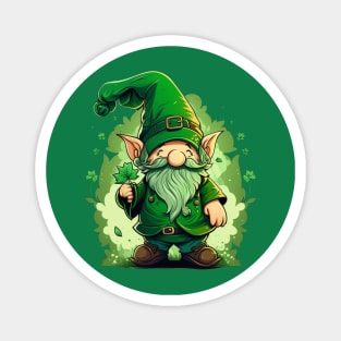 Features a green gnome s day Saint Patric Magnet